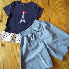 ドーリーリボン パンツ キュロット Tシャツ セット 130 女の子のサムネイル