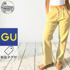 【新品タグ付・完売品】GU ライトコーデュロイ タックテーパードパンツ Mのサムネイル
