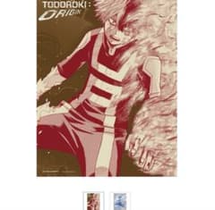 ヒロアカ原画展 ポスター2枚セット　轟焦凍：オリジン＆ライジング ステッカー付のサムネイル