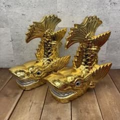 レトロ 陶器製 金のシャチホコ 金鯱 名古屋城 天守閣 守り神 縁起物 置物 m74893545319_1.jpg?1740042046