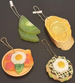 食品サンプル ミニチュア キーホルダー 4個セット 食べ物 フェイクフードのサムネイル