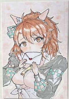 ファンアート ウマ娘 ダンツフレーム 手描き アナログ 原画 イラスト
