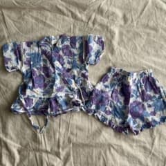 子供用甚平　パープル　花柄のサムネイル