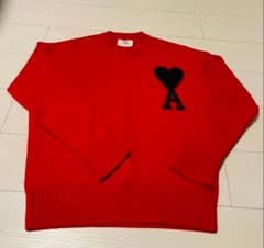 AMI Paris ハートロゴニット セーターレッド（新品・タグ付き）のサムネイル