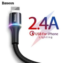【割引あり】高速充電2.4A 七色に光るiPhone充電ケーブル 0.5mのサムネイル