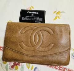 MAICHIヴィンテージCHANEL キャビアスキン 長財布 ブラウン MAICHI様専用ヴィンテージCHANEL キャビアスキン 長財布 ブラウン