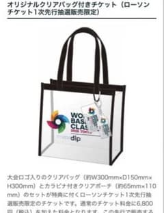 WBCロゴ付きオリジナルクリアバッグ WBCオリジナルクリアバッグ付きチケット - メルカリ