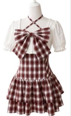 evelyn リボンカーデセットワンピース レッド 参戦服 量産型 半袖 evelyn リボンカーデセットワンピース レッド - メルカリ