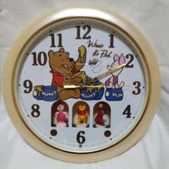 ディズニーキャラクターからくり時計　くまのプーさん　動作確認済　壁掛け時計のサムネイル