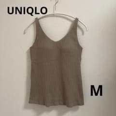 ☆美品 UNIQLO コットンリブ  Vネック ブラタンクトップ M☆のサムネイル