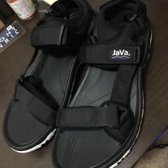 Java スポーティーストラップベルクロサンダル(黒×白)のサムネイル