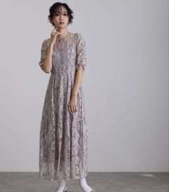 レース マキシドレス M パープル系のサムネイル