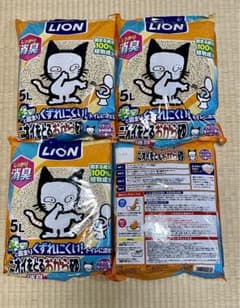 ま猫砂 ニオイをとるおから砂 国産 5L 4袋 ライオンペットのサムネイル