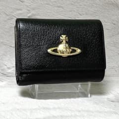 Vivienne westwood 折り財布 がま口 オーブロゴ ブラック - メルカリ