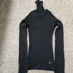 BURBERRY BLUE LABEL リブ タートルネック ニット 黒