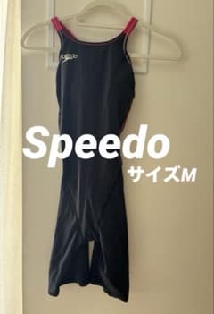 【レディース】 Speedo 競泳水着 M ブラック×ピンク 背中開きのサムネイル