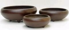 古鉢 植木鉢 3点セット 丸鉢 陶器 盆栽鉢のサムネイル