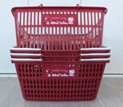 ①ハローキティ ショッピングバスケット 4個セット　マイバスケット　買物かご ①キティ ショッピングバスケット 4個セット マイバスケット 買物かご