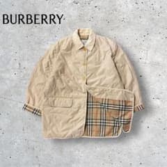 バーバリー〉キルティングコート ブルゾン ノバチェック XL相当 人気 e