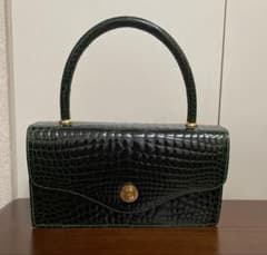 連休値下げMORABITO ポロサス クロコダイル ハンドバッグ ダークグリーン 連休値下げMORABITO ポロサス クロコダイル ハンドバッグ ダーク