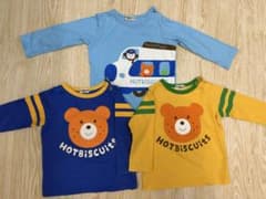 ミキハウスホットビスケッツ長袖Tシャツ3枚セット＋おまけミキハウスポロシャツ長袖のサムネイル