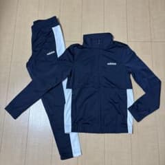 adidas ジャージ レディース 上下セット ネイビー×ホワイトのサムネイル