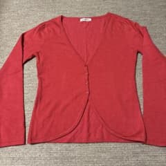 レッド Vネック カーディガンのサムネイル