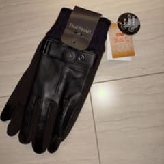 新品　Paul Stuart 手袋 レザー　羊革 タッチパネル対応 タグ付き　黒