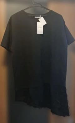 新品　LEPSIM サテンレースドッキングT ブラック F