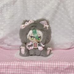 ハンドメイド 着ぐるみ おすわりぬい服 推し活 灰色 桃色 d602 - メルカリ