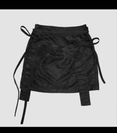 VIAVANDA STRINGS WRAP SKIRT BLACK