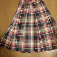 チェック柄 プリーツスカート ひざ丈のサムネイル
