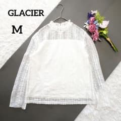 Gracia All-Lace Blouse, White, High Neck, Stand Collar, Sheer, Size M, 6629
