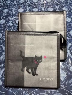 GODIVA 保冷バッグ　2個セット　黒猫デザインのサムネイル