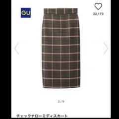 GU チェックナローミディスカートのサムネイル