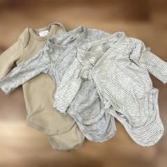 H&M ベビー 長袖 ロンパース 3枚セット １ヶ月～3ヶ月 新生児のサムネイル