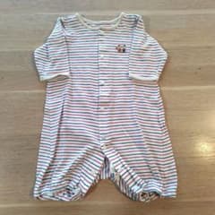 ファミリア ストライプ ツーウェイロンパースカバーオール サイズ50-60