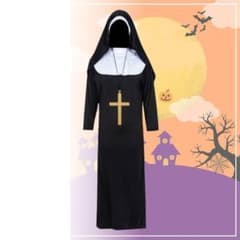 ハロウィン コスプレ 修道女 シスター 衣装 黒