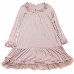 ピンクハウス チュニックワンピース 裾に綿ローン切替 ピコフリル