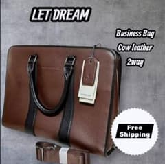 Thumbnail of 新品級✨️LETDREAM ビジネスバッグ 2way 牛革 ノートPC◎ 通勤
