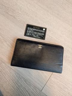 ギャラ付き CHANEL 長財布 ブラック - メルカリ
