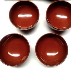 汁椀 4客セット 朱塗り 漆器のサムネイル