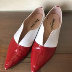 希少】repetto レペット 赤 白 ツートーン 本革 エナメル - メルカリ