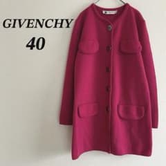 美品】ジバンシィ フランス ニット ノーカラージャケット ピンク 
