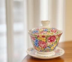 琺瑯彩 万華争艶 三才蓋碗 富貴碗 茶器 中国茶 - メルカリ
