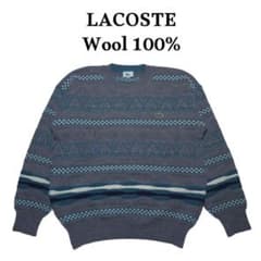 LACOSTE 총무늬 디자인 울 니트 스웨터 라코스테 울100%