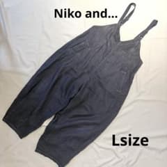 niko and...　ニコアンド　FINE リネンコクーンサロペットL niko and FINEリネンコクーンサロペット L チャコール - メルカリ
