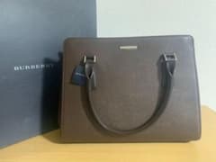 未使用タグ付】バーバリー トートバッグ サフィアーノレザー ノバ