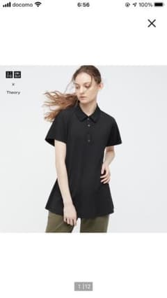 ユニクロ×theory    Aラインポロシャツ　黒のサムネイル