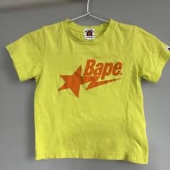 USED⭐︎Bape Kids Tシャツ 100cm 蛍光イエローのサムネイル